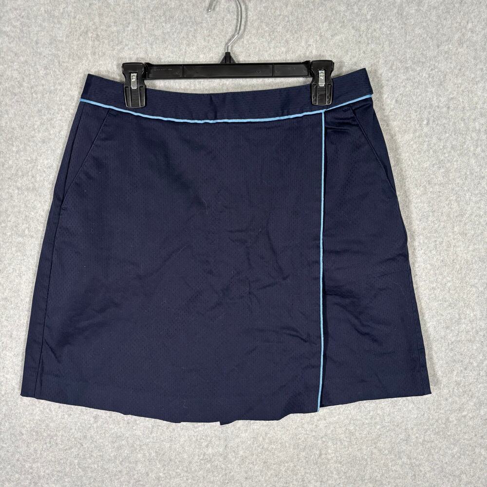 Liz Golf Skort 12 Navy Wrap Shorts Skirt Mini Cotton Sailor Pickleball 7" Inseam